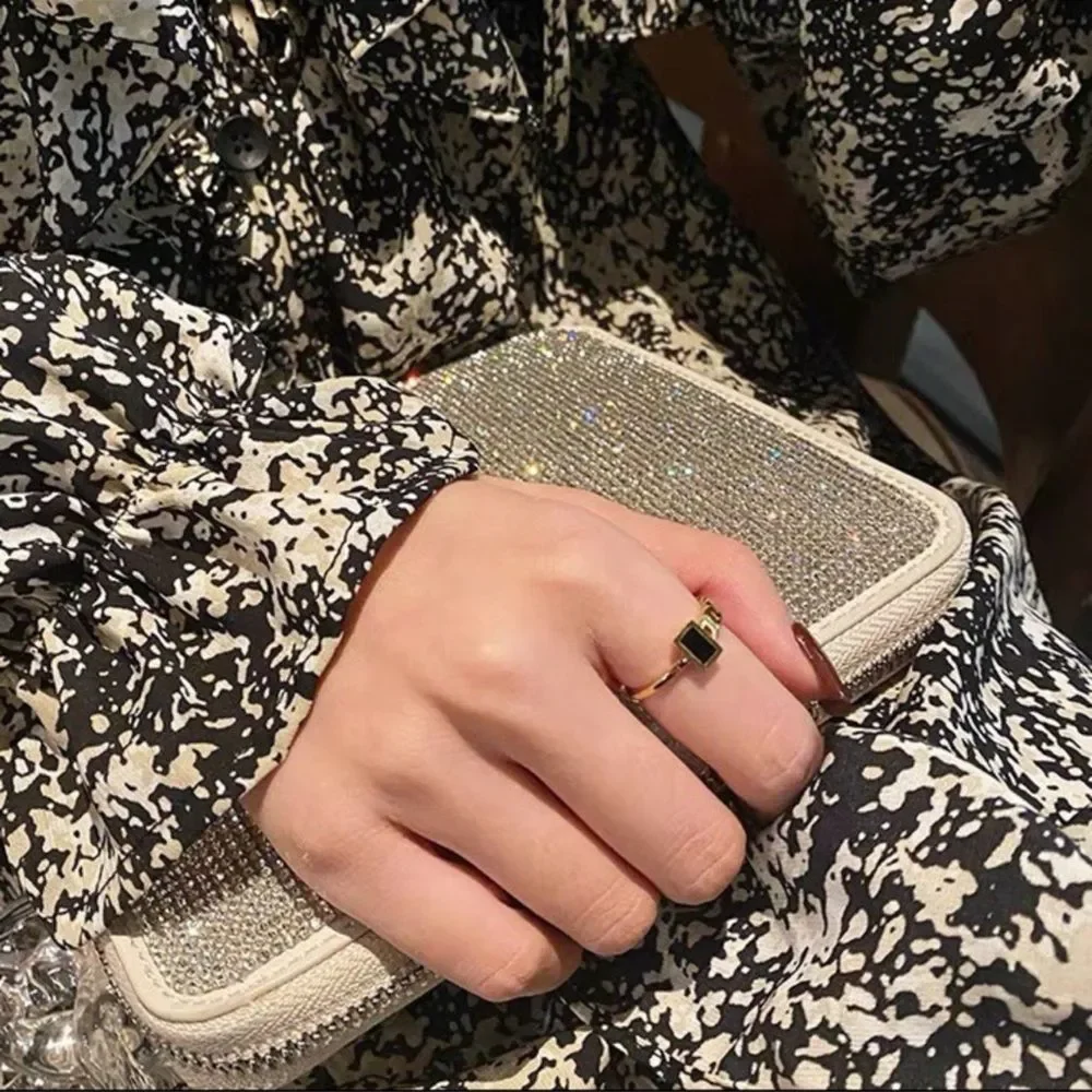 CLOSING SALE! 18K Gold Plated Mini Black Spinal Ring - Picture 8 of 8